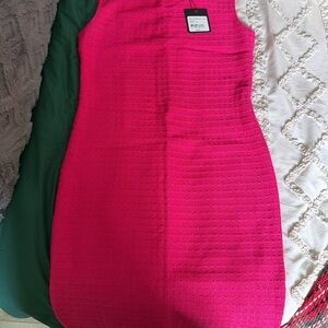 St. John Collection Vibrant Pink Midi Dress